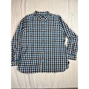 The North Face Mens Tekware Gingham Check Long Sleeve Button Down Shirt Blue XXL